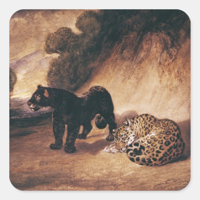 Two Jaguars from Peru Square Sticker (Front)