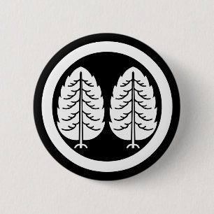 Two Japanese cedars in circle 2 Inch Round Button
