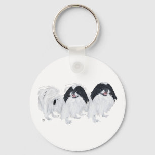 Two Japanese Chin Dogs Keychain