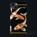 Two Japanese Koi Goldfish on Black Background iPhone 13 Case<br><div class="desc">This image represents two bright colourful orange Koi Goldfish on stylish black background. This contemporary fine art print of a traditional Japanese and oriental inspired details will add character to any Zazzle product.</div>