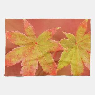 Two Japanese Maple Leaves Kitchen Towel