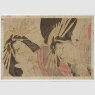 Two Japanese Women Traditional Ukiyo Style Tissue Paper