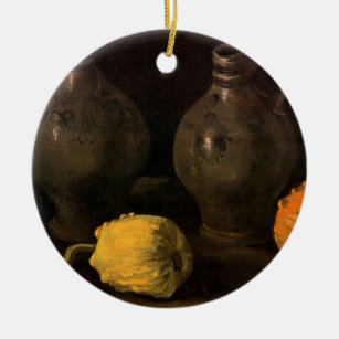 Two Jars and Two Pumpkins by Vincent van Gogh Ceramic Ornament
