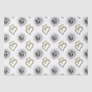 two jewelled hearts Wedding elegant party tissue Tissue Paper