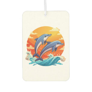 Two jumping cartoon dolphin air freshener