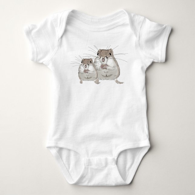 Two Kangaroo Rats Baby Bodysuit (Front)