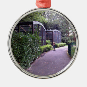two kids in park metal ornament