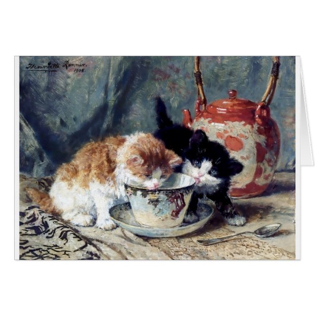 Two kittens having tea party (Front Horizontal)