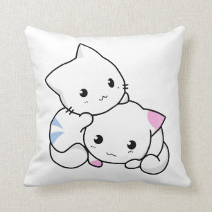 Two Kittens Throw Pillow