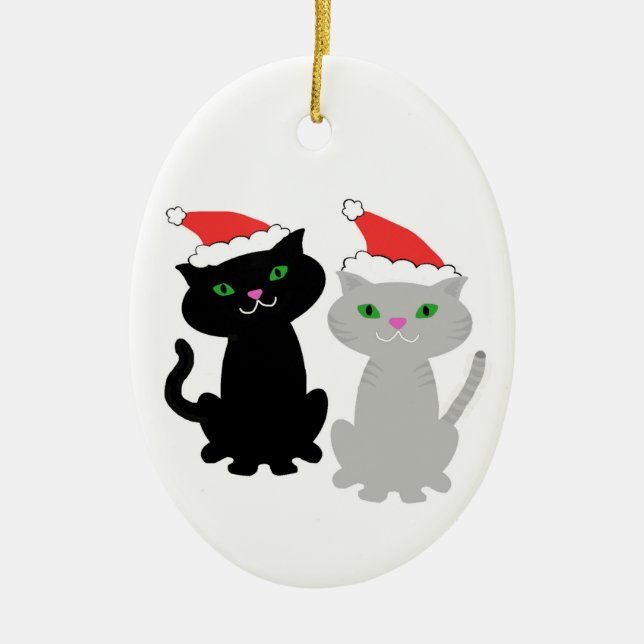 Two Kitties Christmas ornament (Front)