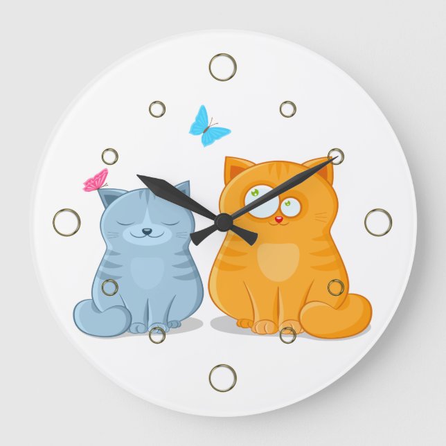 Two Kitties Wall Clock (Front)