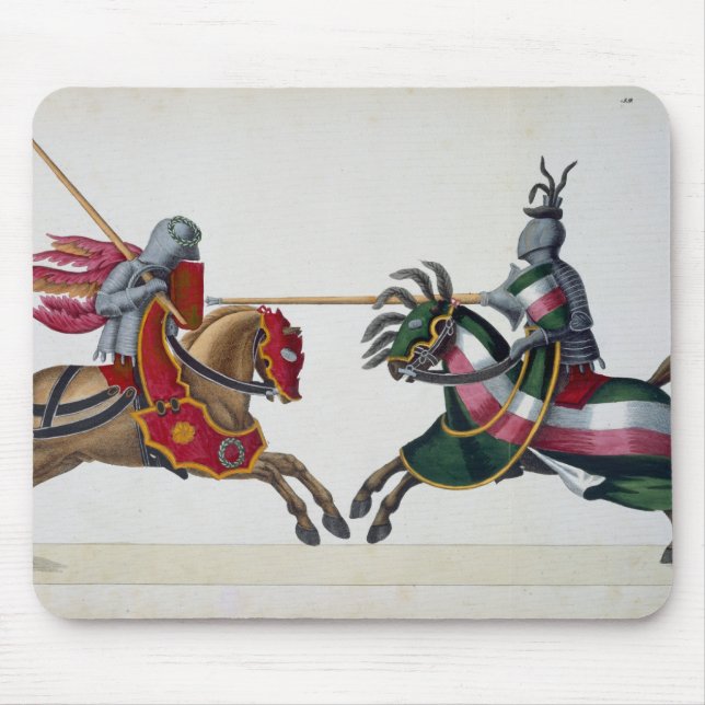 Two knights at a tournament, plate from 'A History Mouse Pad (Front)