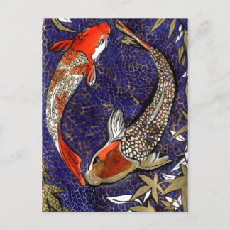 two koi postcard