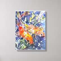 Two Koi watercolor painting