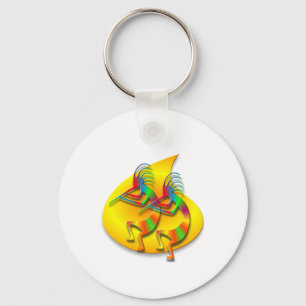 Two Kokopelli #126 Keychain
