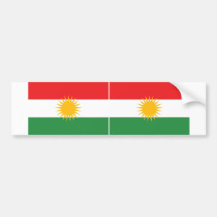 TWO Kurdistan Flag Bumper Sticker