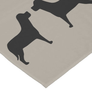 Two Labrador Dog Black Short Table Runner