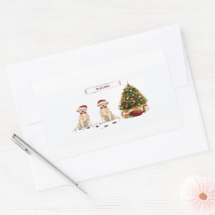 Two Labrador Retrievers Funny Christmas Dog Sticker