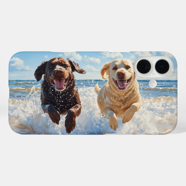 Two Labrador Retrievers on Beach Case-Mate iPhone Case (Back (Horizontal))