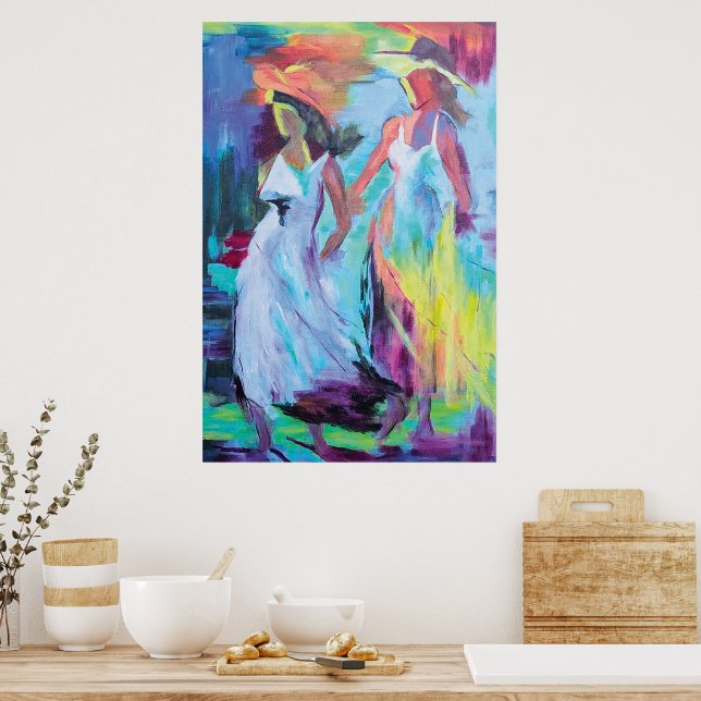 Two Ladies Painting Poster (Kitchen)
