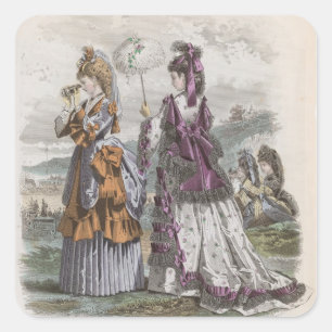 Two Ladies Square Sticker