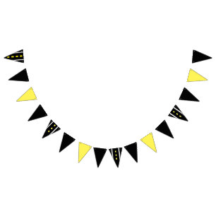 Two Lane Road Party Banner (Black, White & Yellow)