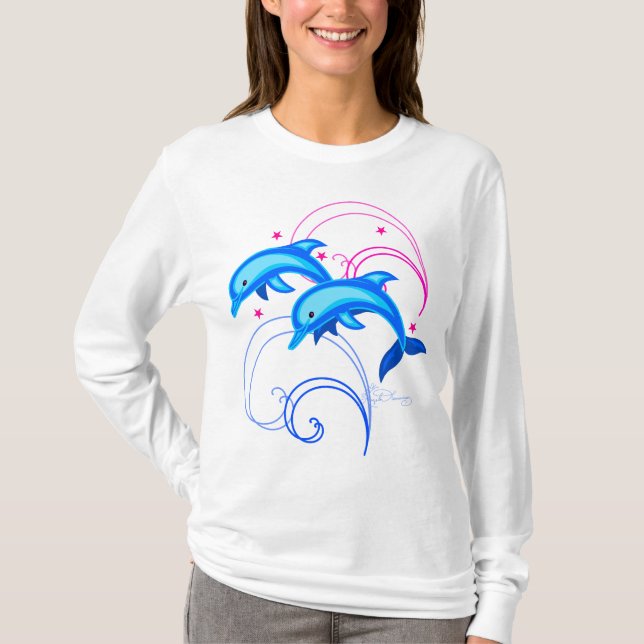 Two Leaping Dolphins T-Shirt (Front)