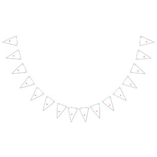 Two leaves displaying intricate red and white pat Bunting Flags