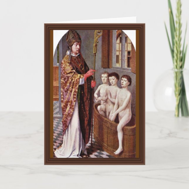 Two Legends Of St. Nicholas By David Gerard Holiday Card (Front)