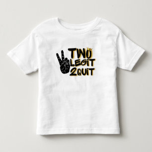 Two Legit 2 Quit Hip Hop 2nd Birthday Black & Gold Toddler T-shirt