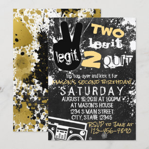 TWO Legit Birthday Invitation