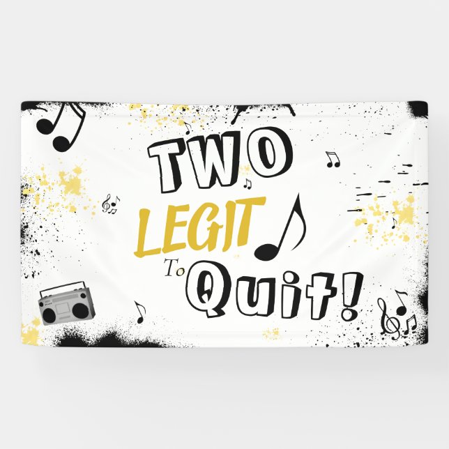 TWO LEGIT TO QUIT 2nd Birthday  Banner (Horizontal)