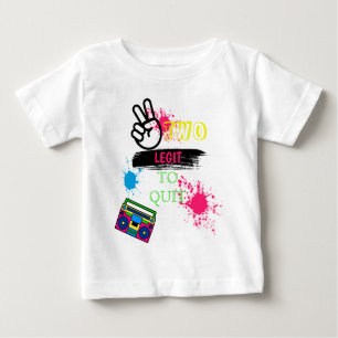 TWO LEGIT TO QUIT 2nd Birthday Colourful Baby T-Shirt