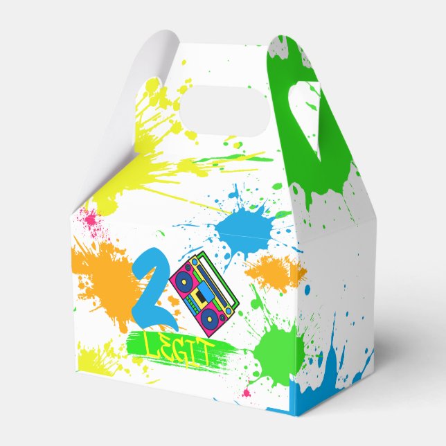TWO LEGIT TO QUIT 2nd Birthday Colourful Favor Box (Front Side)