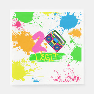 TWO LEGIT TO QUIT 2nd Birthday Colourful Napkin