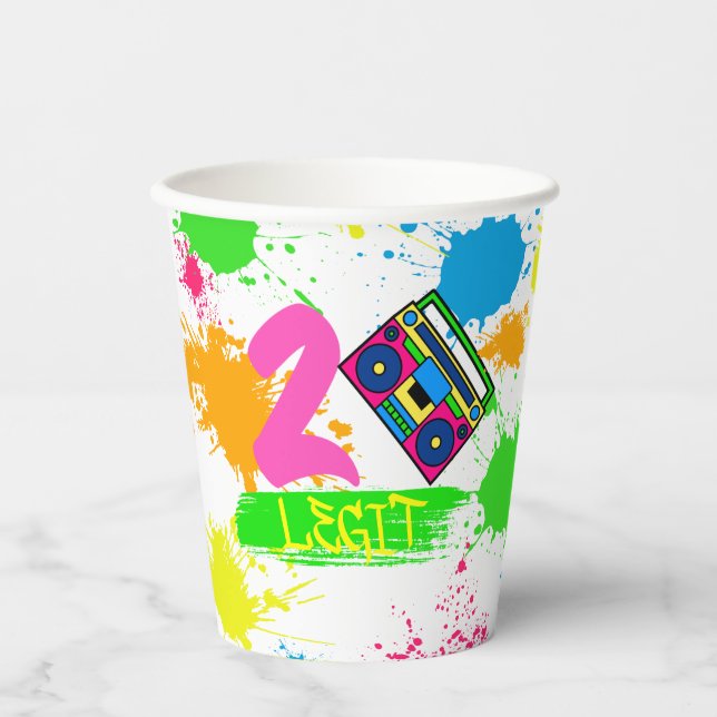 TWO LEGIT TO QUIT 2nd Birthday Colourful  Paper Cu Paper Cups (Front)