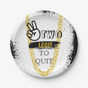 TWO LEGIT TO QUIT 2nd Birthday Paper Plates