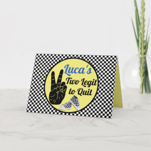 Two Legit to Quit Chequerboard Hip Hop Birthday Card