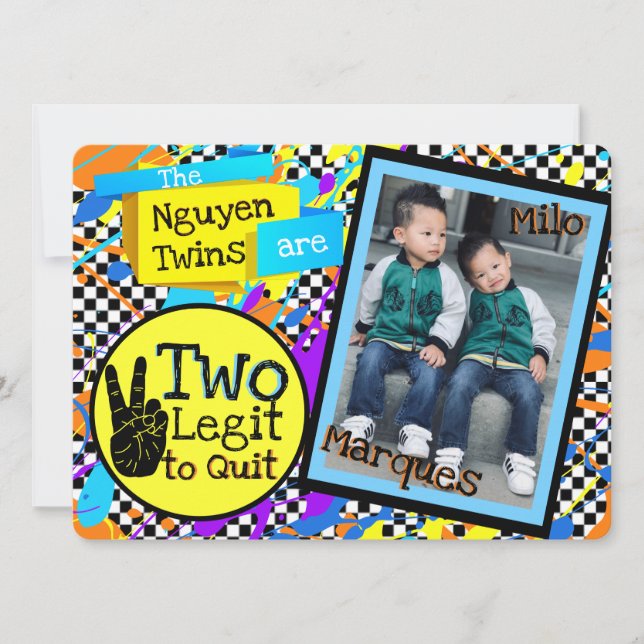 Two Legit to Quit|Colourful 90's Birthday Photo (Front)