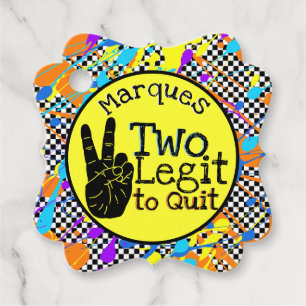 Two Legit to Quit   Retro 90'sl Theme 2nd Birthday Favour Tags