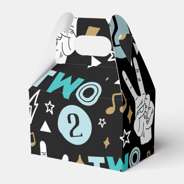 Two Legit to Quit Second Birthday Paper Plates Fav Favor Box (Front Side)