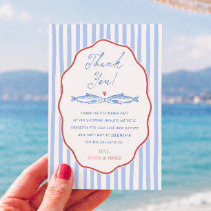 Two Less Fish In The Sea Bridal Shower Thank You Card