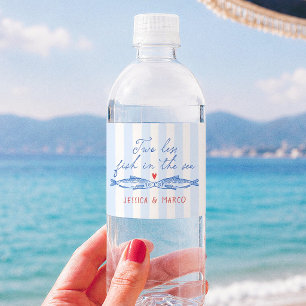 Two Less Fish In The Sea Bridal Shower Water Bottle Label