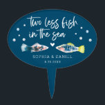 Two Less Fish In The Sea Cake Topper<br><div class="desc">Add this cake topper to your bridal shower,  engagement party or wedding cake! Customize with your names and date. This design features a nautical pair of watercolor fish and a modern script font.</div>