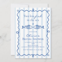Two less fish in the sea coastal Bridal Shower