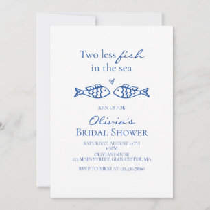 Two less fish in the sea coastal Bridal Shower Invitation