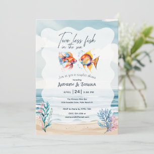 Two Less Fish In The Sea Couple Bridal Shower Invitation