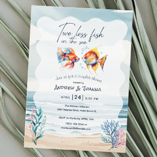 Two Less Fish In The Sea Couple Bridal Shower Invitation