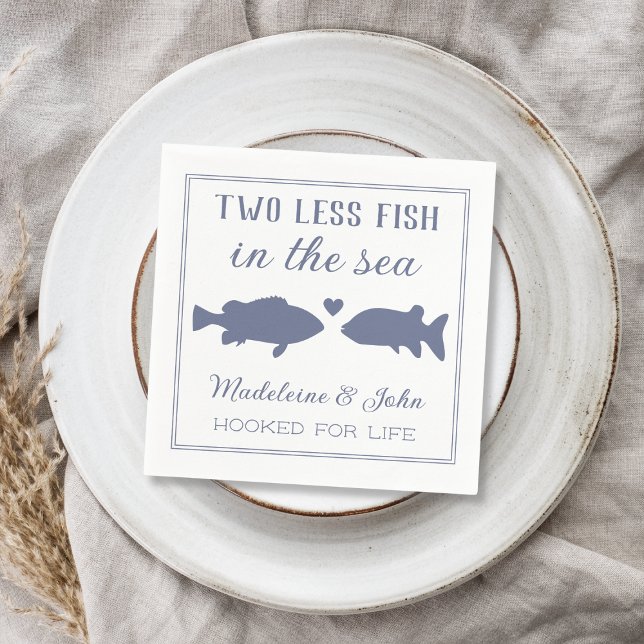 Two Less Fish In The Sea Couples Shower Napkin (Two Less Fish In The Sea Couples Shower Napkins)