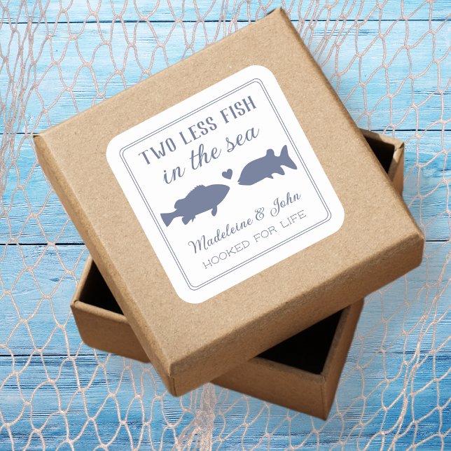Two Less Fish In The Sea Couples Shower Square Sticker (Two Less Fish In The Sea Couples Shower Square Sticker)